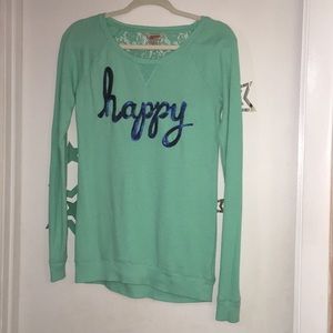 Teal Happy Sweater